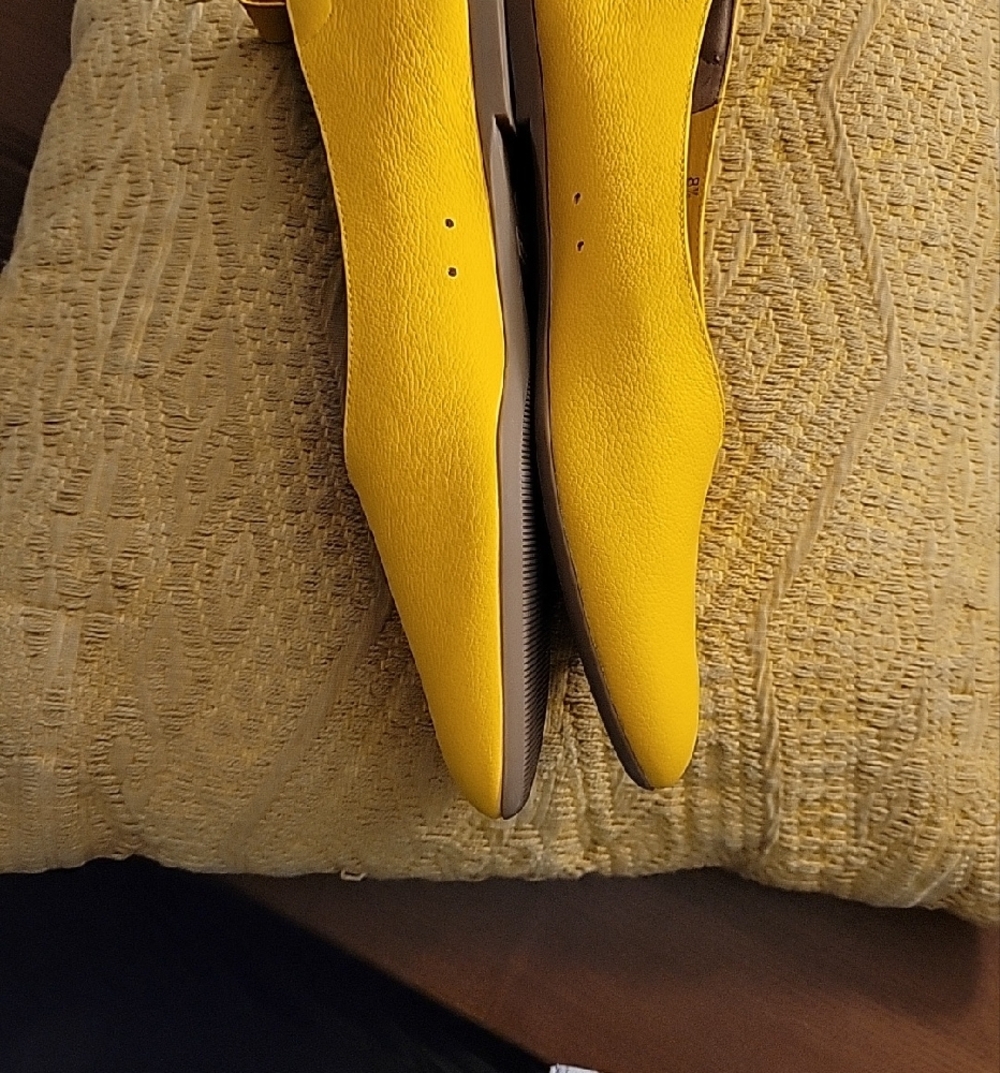 Everlane Day Glove Yellow Leather Ballet Flats - Picture 3 of 4